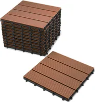 Terrassenfliesen Balkonfliesen WPC 11 Stück=1 m² teakfarben