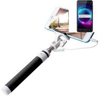 K-S-Trade Selfie Stick kompatibel mit BQ Mobile BQ-5046L Choice LTE  Selfiestick kabelgebunden Monopod mit Kabel Stab Stange Selfportrait
