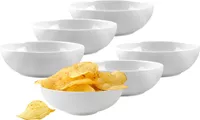 6 x Servierschalen aus weißer Keramik 650 ml - Schalen - Müslischalen - Dessertschalen Salatschalen - Suppenschalen Servierschale