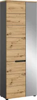 Canu Kleiderschrank 1 Tür Eiche Nachbildung, Spiegel.