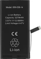 Clappio, Akku für iPhone 14 3969mAh Integrierter TI-Chip, Schwarz
