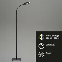 BRILONER OFFICE STEP LED Stehlampe, CCT Farbtemperatursteuerung, Schwenkbar, Dimmbar, Touchfunktion, schwarz, 21 x 21 x 128 cm