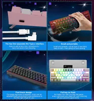 Redragon K617 RGB Mechanische Gaming-Tastatur mit 61 Tasten Gaming-Tastatur ( höhenverstellbar, Pro Software anpassbar )
