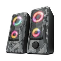Trust Gaming GXT 606 Javv 2.0 PC Lautsprecher, 12 W, USB-Betrieb, PC Boxen mit RGB LED Beleuchtung, Speaker Set, Gaming Lautsprecher für PC und Laptop - Grau