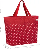 Oversized Bag Strandtasche mit extra viel Stauraum red white dots uni - Rot- Weiße Punkte