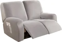 Keyohome Universal-Bezug für Relaxsessel mit verstellbarer Rückenlehne,  gesteppt, rutschfest, Antifouling, 1 Sitzer grau