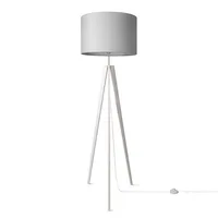 Tischleuchte Dreibein Nachttischlampe Stehlampe E27 Stoff Lampenschirm Uni