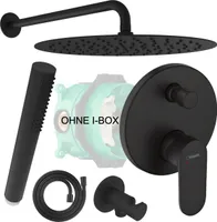 HANSGROHE VERNIS BLEND | BOFLER Unterputz Duschsystem #44-O, Armatur, Regendusche Ø30cm, ,Handbrause, Brauseschlauch, Brausehalter, matt schwarz