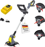 FANZTOOL 20V Akku-Rasentrimmer, inkl. 2Ah Akku, Ladegerät. Ideal für Feinschnitt und Grobschnitt
