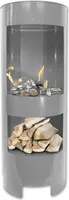 Ethanolkamin Gelkamin Höhe:100cm Breite:37cm Säule Kamin Silber mit Holzfach