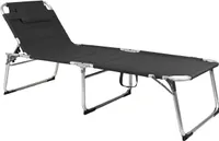 XXL Aluminium Gartenliege Sonnenliege Anthrazit gepolstert L200xB70cm