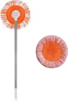 Kulatý mop otočný o 360 stupňů, univerzální mop s flexibilní rukojetí + 2 čisticí utěrky - CORALMOPCLO
