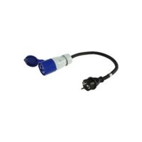 CEE Adapter Kabel Kupplung auf Schutzkontakt Stecker 35cm IP44 spritzwassergeschützt 230V / 16A 3-polig für Camping, Boot, Camper, Wohnwagen