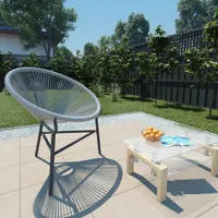 vidaXL Zahradní měsíční židle z polyratanu šedá
