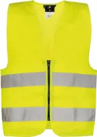 Korntex KWRX | Kinder Safety Vest for Kids with Zipper EN1150 - Farbe: Signal Yellow - Größe: XS (3-6 Jahre)