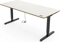 Yaasa Desk Pro Höhenverstellbarer Schreibtisch Elektrisch 140x80 cm, Multiplex-Weiß/Schwarz – Touch Handschalter – 9 Speicherfunktionen – Höhenanzeige
