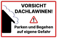 Vorsicht Dachlawinen Schild 20x30cm wetterfestes Schild Alu / Dipond Achtung Dachlawine