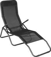 Leżak ogrodowy czarny składany 60x140x96 | Begryf