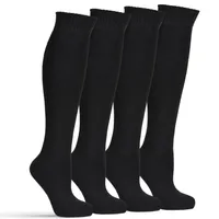 Frostfighter Herren Thermo-Kniestrümpfe (4x Paar) dicke warme Wintersocken Thermosocken Baumwolle Schwarz Vollfrottee Innenfutter