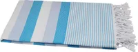 Saunatuch Hamamtuch 100x180 cm türkis weiß "Jola"