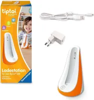 Ravensburger Tiptoi Ladestation - lädt Akku und Audiodateien, weiß, orange, 00111