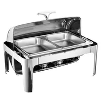 9L ohřívač Chafing Dish Warming s 2 polovičními velikostmi Catering TraysContainer Hinged Lid Warming Container Cooker