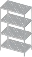 Regál s perforovanými policami 1400x500x1800 mm, zváraný