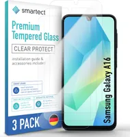 smartect Schutzglas Klar für Samsung Galaxy A16, 3 Stück