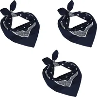 Betz 3er Pack Nickituch Bandana Kopftuch Halstuch klassischem Punktemuster Größe 55 x 55cm 100% Baumwolle Farben: marine
