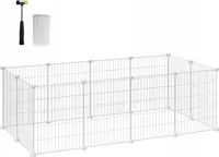 SONGMICS Modulárna klietka, plot 143 x 73 x 46 cm biela