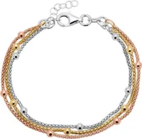 925er Silberarmband tricolor