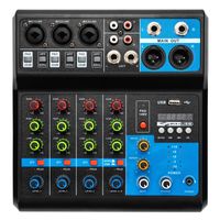 5 Kanal DJ Mixer Bluetooth USB MP3 Live Stereo Audio Mischpult Verstärker Mischkonsole für Aufnahme
