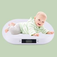 Babywaage Baby elektronische Skala mit LCD-Display Wägekapazität 20kg mit Handtuch + Lineal für Baby/Kätzchen/Welpen Weiß