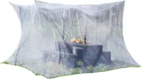 Fliegengitter XXL Kastenform Moskitonetz engmaschig (220 Mesh) für Innen und Außen Malaria-Schutz Insektenschutznetz Doppelbett 300x300x250 cm weiß