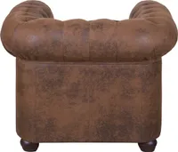Chesterfield Sessel in Vintage Wildleder Look