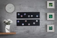 STALFORM 2 x Magnettafel Schwarz 80x22 cm aus Edelstahl Magnetwand Pinnwand  Magnetisch Groß Magnetboard Küche, Büro, Kinderzimmer