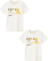 NAME IT T-Shirt 2er-Set Print Design Lockeres Rundhals Shirt Größe: 116