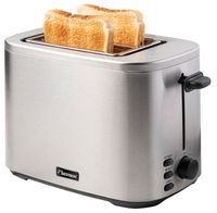 Bestron Toaster für 2 Toastscheiben, inkl. Brötchenaufsatz, 7 Bräunungsstufen & Krümelschublade, 800 Watt, Edelstahl-Design, Farbe: Silber