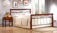 BENATKY manželská posteľ 180, antická čerešňa/kov