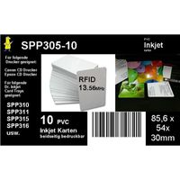 10 weiße Dr.Inkjet PVC Karten mit RFID Chip 13.56MHz für unsere Ausweiskartendruckerei - beidseitig bedruckbar!