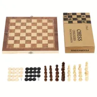 Great Kingdom Schach Spiel und Dame Spiel | Master of Chess Farbe Blau |  Chess Set 35cm | Qualität Reise Schachspiel- Handgemachtes Tragbares Schach