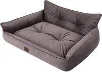 Hundebett Haustierbett Hundeliege Gesteppt Hundekissen Bett Sofa Hundematratze Tierbett Hundesofa Matratze, Braun Fancy, XXL - 106 x 80 cm