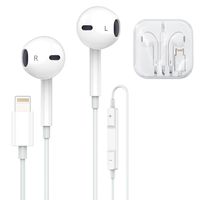In Ear Kopfhörer lightning Anschluss iPhone, Stereo Headset, kopfhörer mit kabel, Intergrierte Steuerung, Anrufe und Musik,kabelgebunden, für iPhone