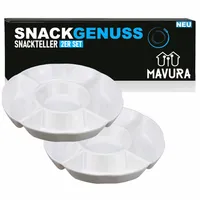 SNACKGENUSS Snackteller Snackschalen Serviertablett Snacktablett Dipschalen 2er Set