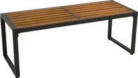 DEGAMO Hockerbank Gartenbank RAGUSA 2-sitzer, Metall anthrazit + Akazie