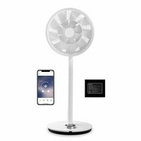 Duux Whisper Flex Smart Standventilator Leise + Akkusatz - Steuerung per Fernbedienung & Smartphone - Höhenverstellbar 51-88cm - Energieeffizient 3W