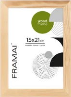 FRAMAI® Bilderrahmen, 15x21 cm, Eiche, Natur Holz Rahmen, Rahmen Echtholz Bilderrahmen, Rahmen mit Bruchsicheren Plexiglas, Aufhänger und Aufsteller
