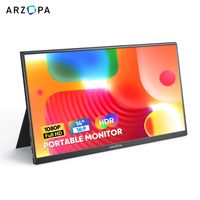 Portable Monitor, ARZOPA 14 Zoll Tragbarer Monitor, 1920x1080 Full HD, 100% SRGB IPS Externer Mobiler Bildschirm mit HDMI/Typ-C/USB-C, für Laptop/PC/Mac/PS5/Xbox/Telefon-Silber
