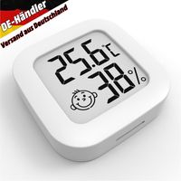1x Digital Thermo-Hygrometer Thermometer Luftfeuchtigkeit Temperaturmessgerät, Weiss