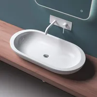 Mai & Mai Waschbecken Aufsatzwaschbecken BTH: 80x42,5x11,5cm aus Keramik weiß mit Nano-Beschichtung Brüssel5057